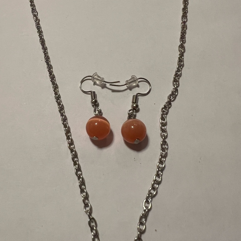 Oval orange cats eye glass set - Picture 7 of 8